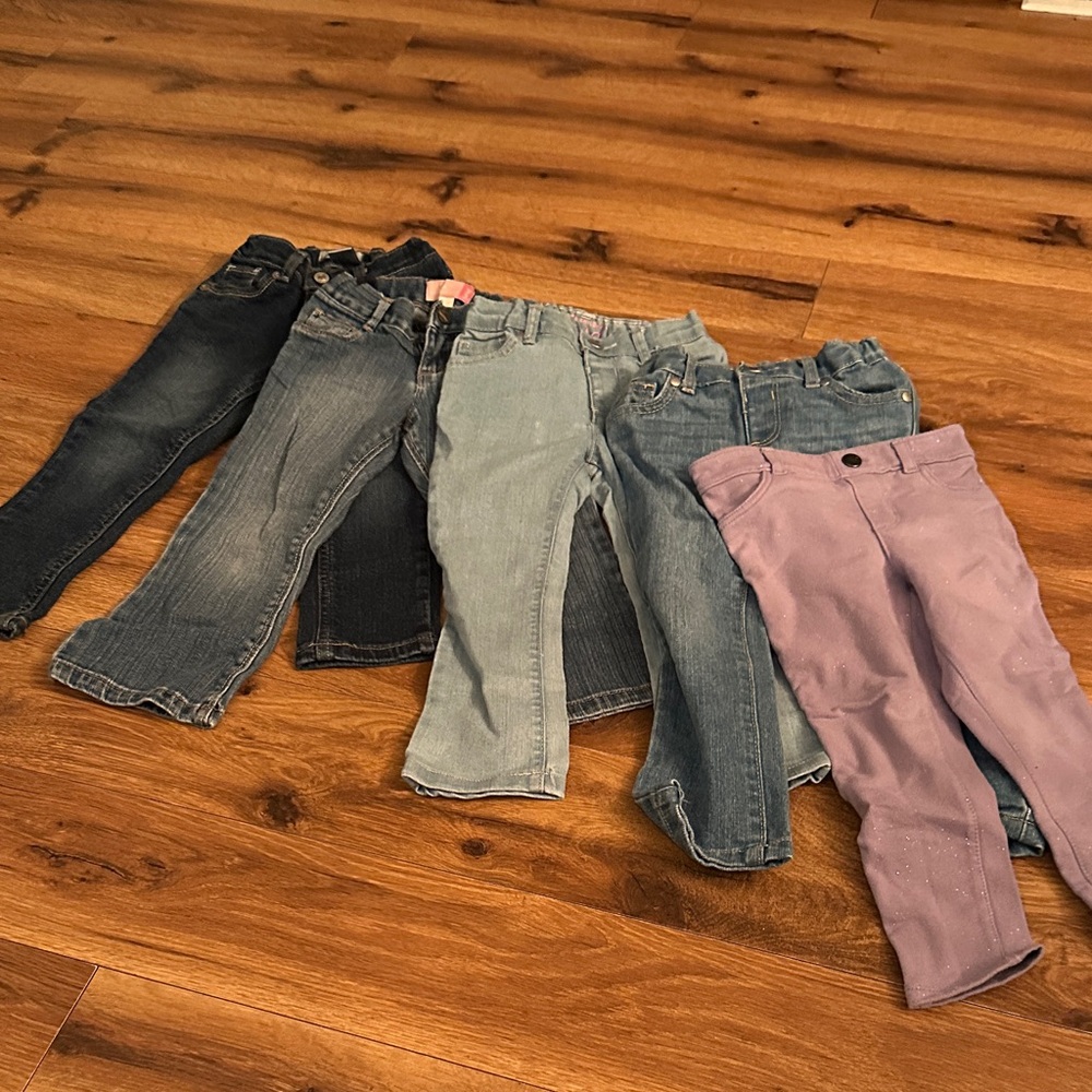 Kids Denim and Purple Pants bundle size 3t